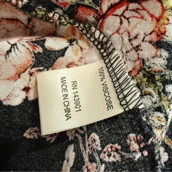 Coco + Carmen Boho Black Floral High-Low Wrap Maxi Dress (S/M) Cottagecore - Picture 11 of 12